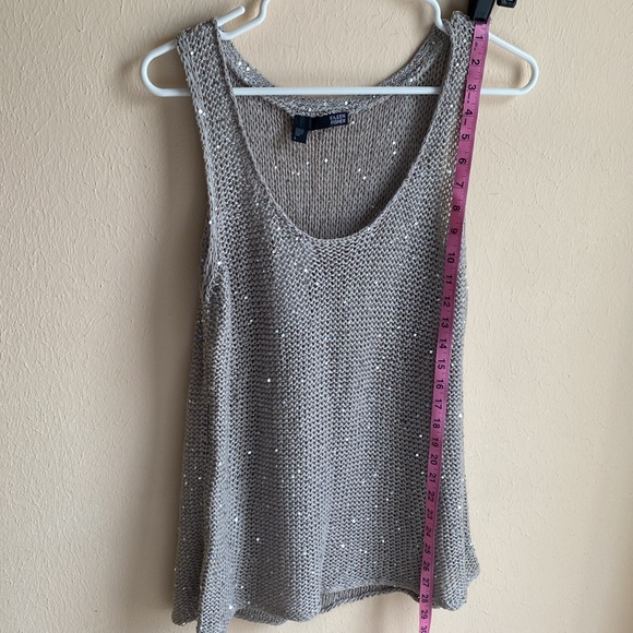 Eileen Fisher Sequined Chain Mail Knit Tank Top L NWT Silver - Picture 9 of 11